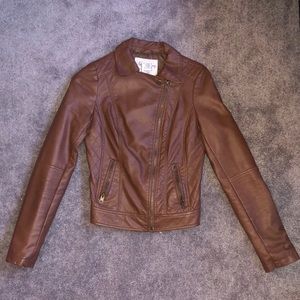 Fitted Brown Leather Jacket